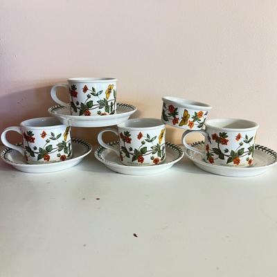 30 Pc. Lot Portmeirion Botanic Garden Tea Cups, Saucers, Ramekins