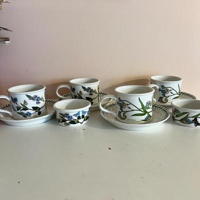 30 Pc. Lot Portmeirion Botanic Garden Tea Cups, Saucers, Ramekins