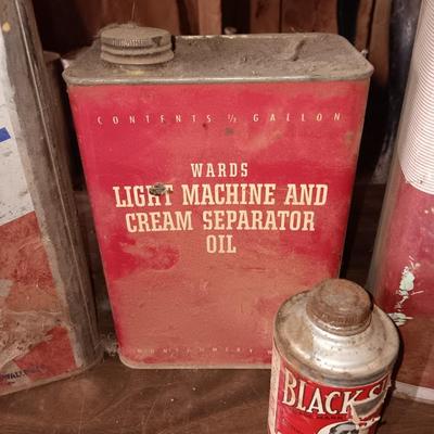 Vintage metal cans - Firestone anti-freeze - Nanke paint thinner and more