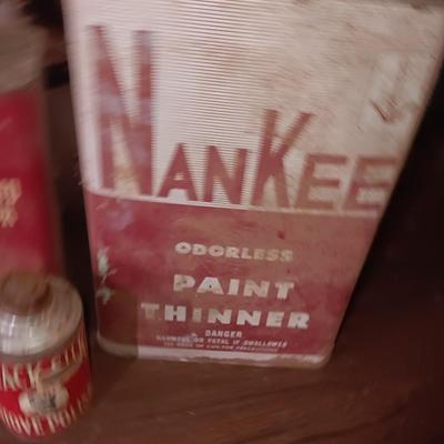 Vintage metal cans - Firestone anti-freeze - Nanke paint thinner and more