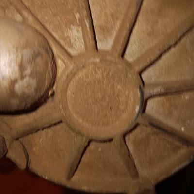 Antique rotary hand crank barrel pump