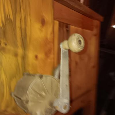 Antique rotary hand crank barrel pump