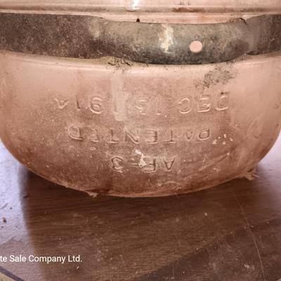 Antique Glass kerosene bottle AF-3 patented Dec. 15, 1914