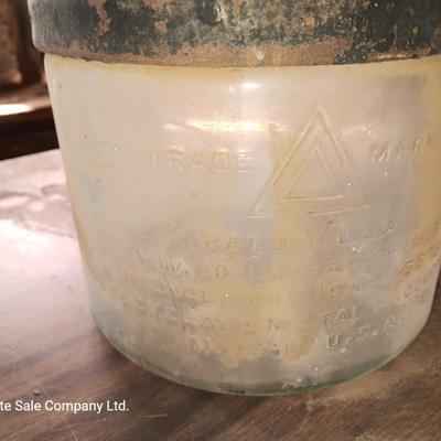 Antique Glass kerosene bottle Trademark Pat. USA 1919