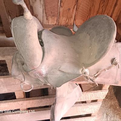 Old leather worn out saddle best for decorative use