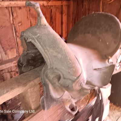 Old leather worn out saddle best for decorative use