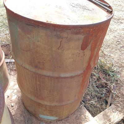 Two steel drums - barrels