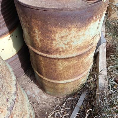 Two steel drums - barrels