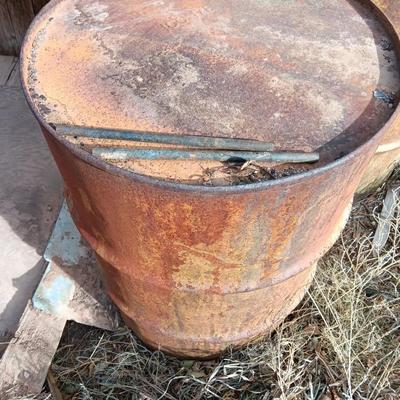 Two steel drums - barrels