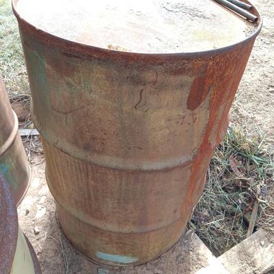 Two steel drums - barrels