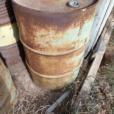 Two steel drums - barrels