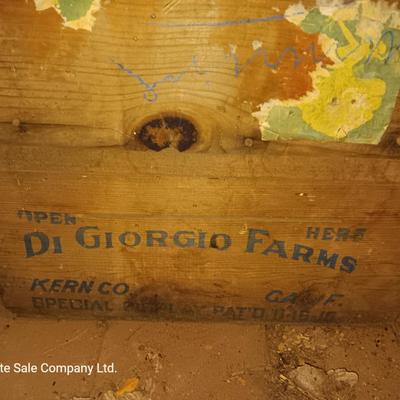 Three antique wooden crates / boxes