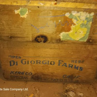 Three antique wooden crates / boxes