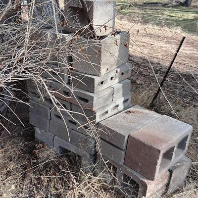 Stack of bricks standard cider blocks and smaller