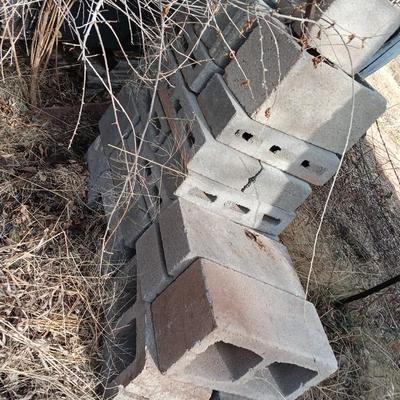 Stack of bricks standard cider blocks and smaller