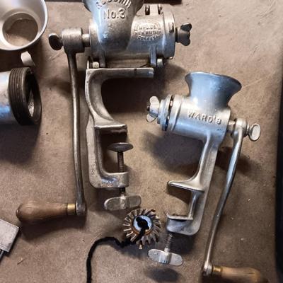Meat tenderizer and Grinders with accessories - meat saws - table mount grinders too