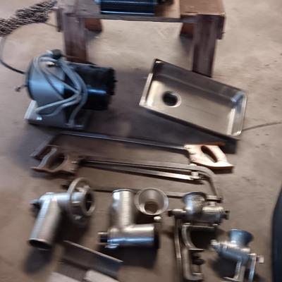 Meat tenderizer and Grinders with accessories - meat saws - table mount grinders too