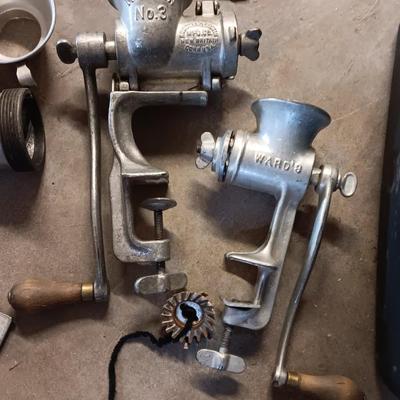 Meat tenderizer and Grinders with accessories - meat saws - table mount grinders too