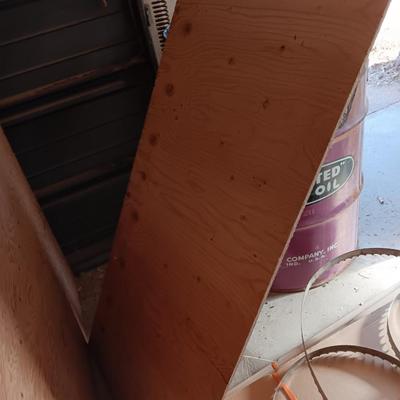 1 full sheet of OSB and partial sheets of OSB and plywood