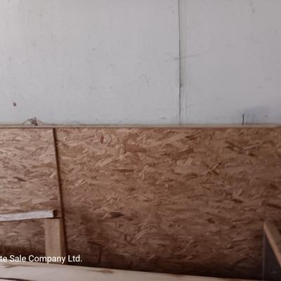 1 full sheet of OSB and partial sheets of OSB and plywood