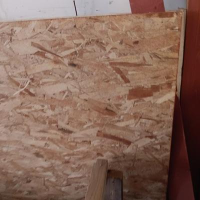1 full sheet of OSB and partial sheets of OSB and plywood