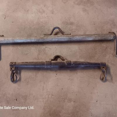 Antique steel single tree? with homemade pipe single tree or drawbar