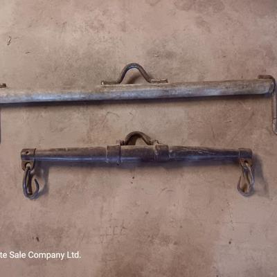 Antique steel single tree? with homemade pipe single tree or drawbar