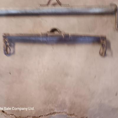 Antique steel single tree? with homemade pipe single tree or drawbar