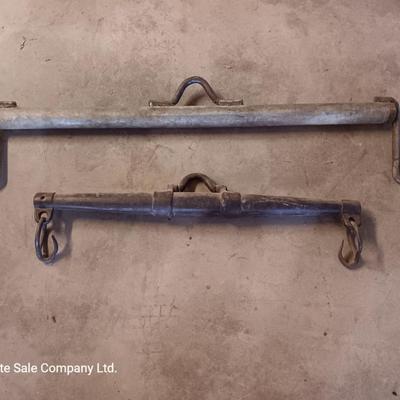 Antique steel single tree? with homemade pipe single tree or drawbar