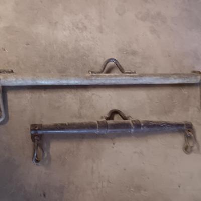 Antique steel single tree? with homemade pipe single tree or drawbar