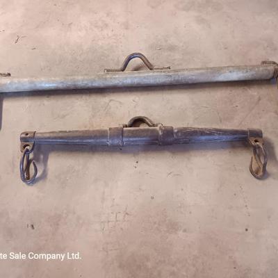 Antique steel single tree? with homemade pipe single tree or drawbar