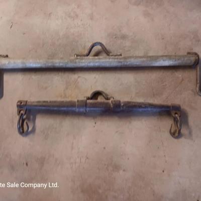 Antique steel single tree? with homemade pipe single tree or drawbar