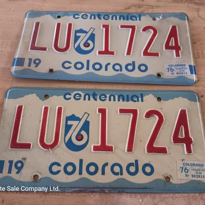 1976 Colorado centennial License plates