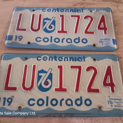 1976 Colorado centennial License plates