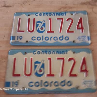 1976 Colorado centennial License plates