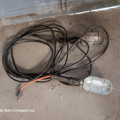 Two electric work lights