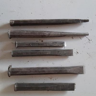 Assortment of chisels and punches