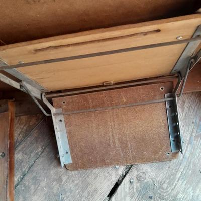 Really neat Antique baby tender/ sewing folding table with drawer