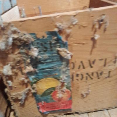 Two wooden divided crates