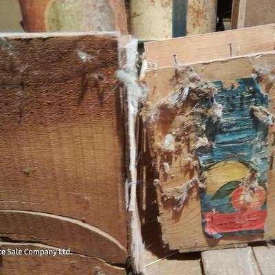 Two wooden divided crates
