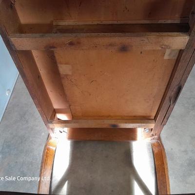 Antique two-tiered table with a drawer