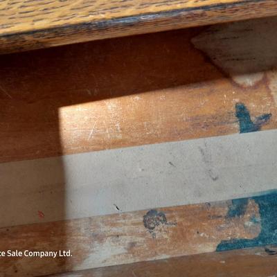 Antique two-tiered table with a drawer