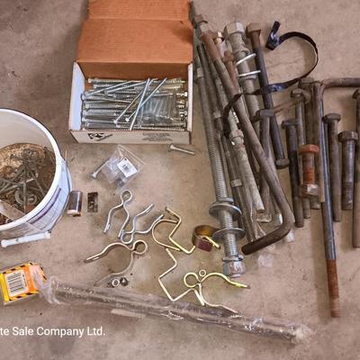 Assortment of hardware - lag bolts - all thread - and more