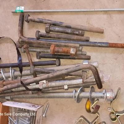 Assortment of hardware - lag bolts - all thread - and more