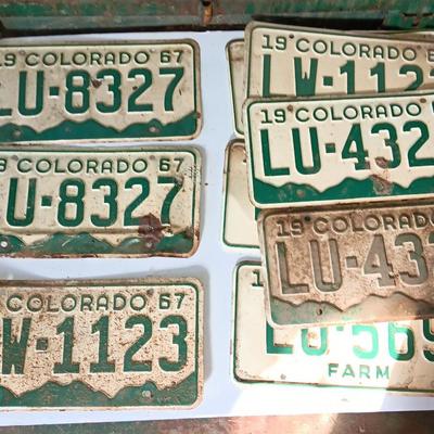 Old 1957 and 67 license plates