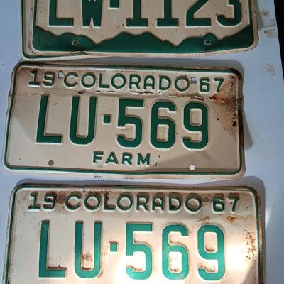 Old 1957 and 67 license plates