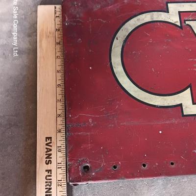Antique Willard Battery Cables sign - wood back - tin front