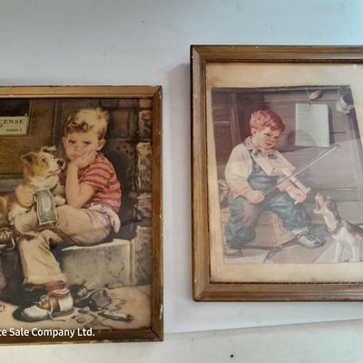 Vintage framed artwork prints