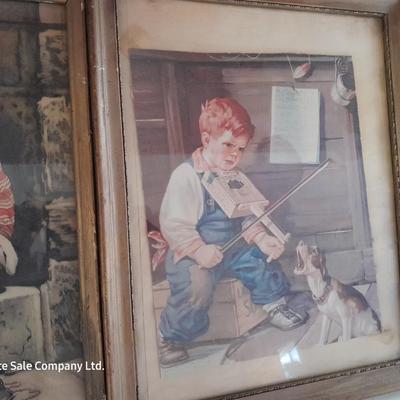 Vintage framed artwork prints