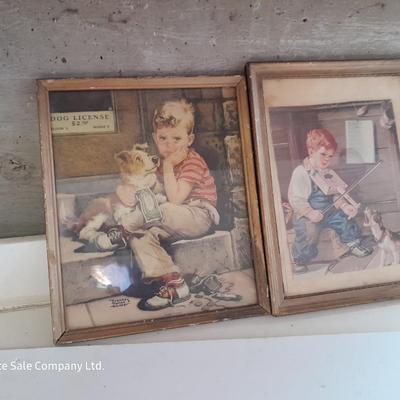 Vintage framed artwork prints